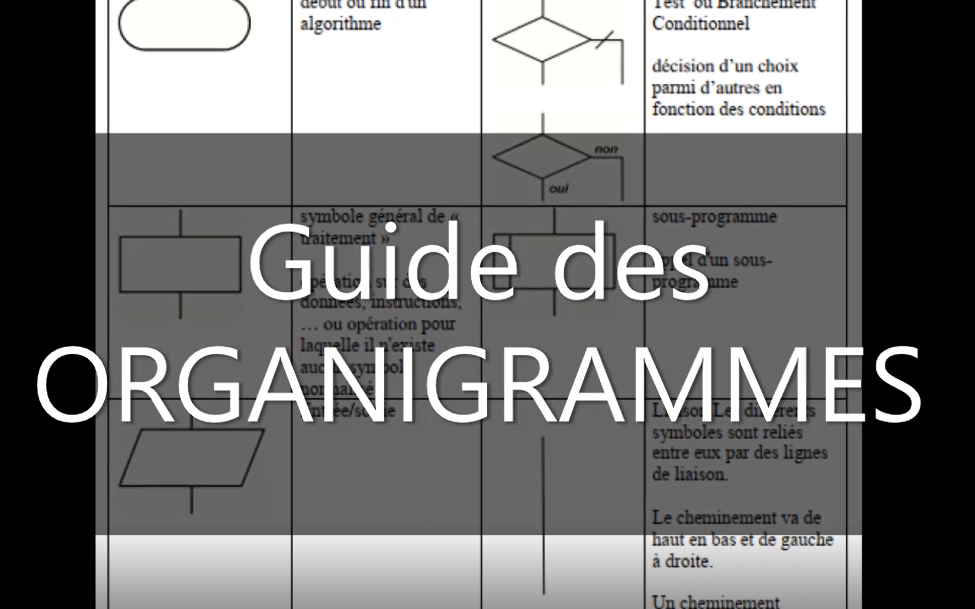Guide des Organigrammes - Algorithme : Cours et Exercices
